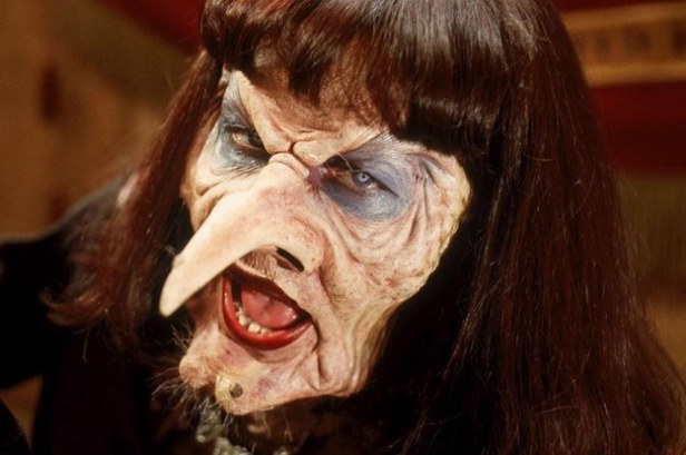 The Grand High Witch - Angelica Huston - from The Witches with her human mask off, looking pretty gross and scary